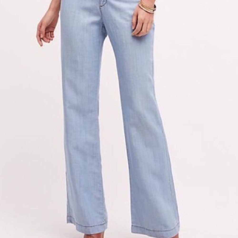Anthropologie wide leg denim pants